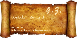 Gombó Zerind névjegykártya